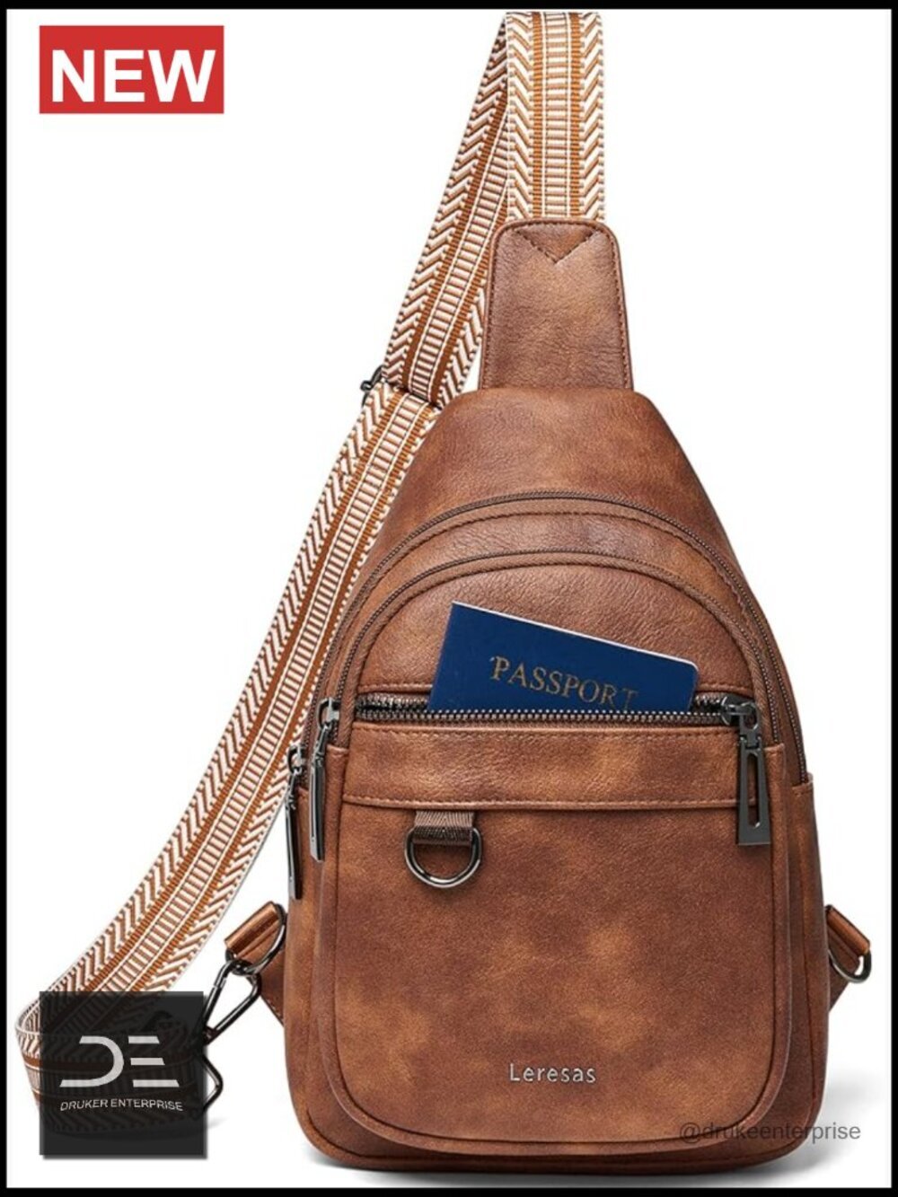 Vegan Leather Crossbody Sling Bag Anti Theft Travel Waist Pack
